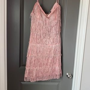 Pink fringe dress